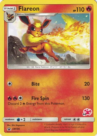 Pokemon Trading Card Game - Flareon Promo SM186 (#44 Charizard Stamped)